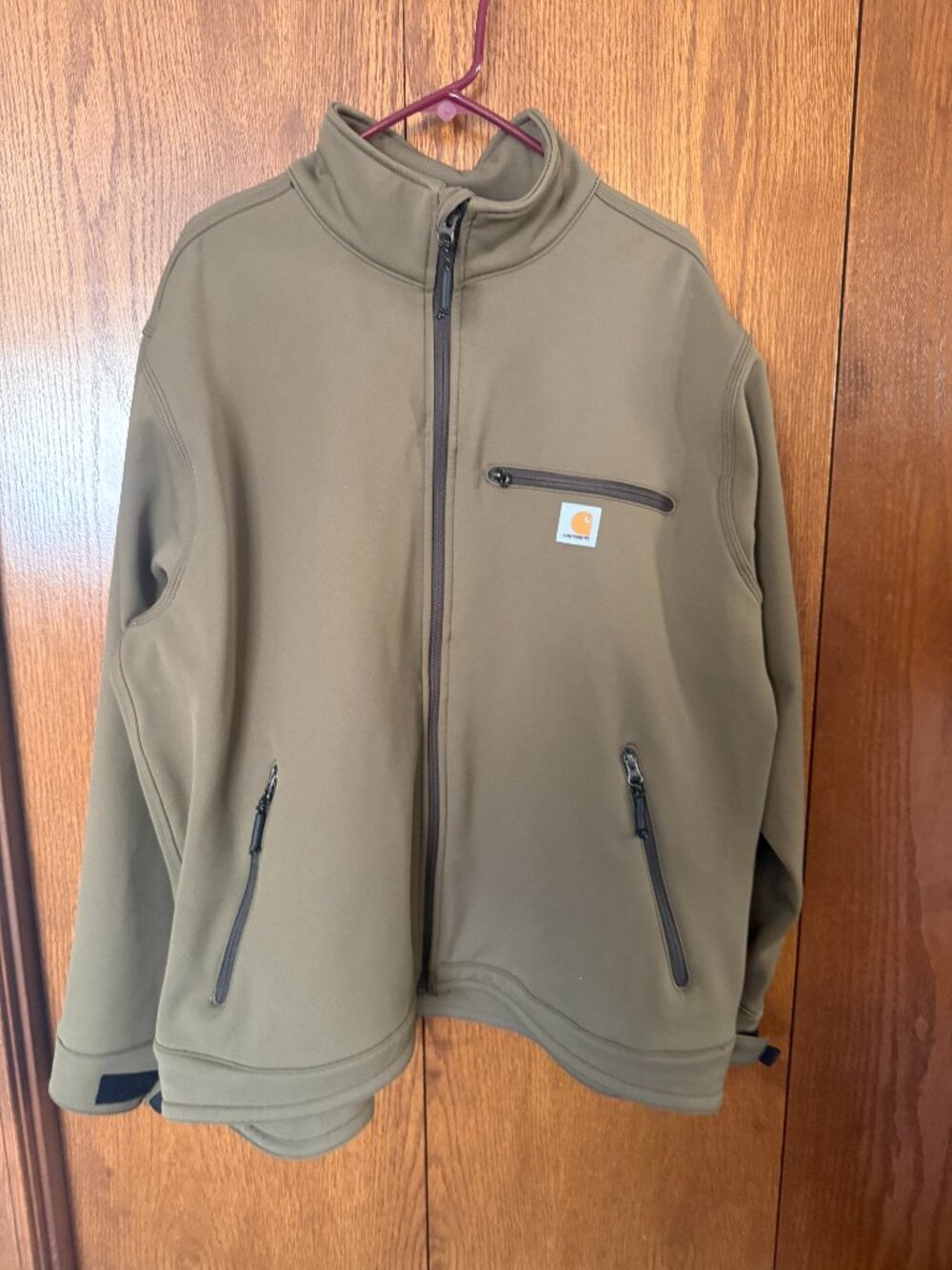 Carhartt Women's Softshell Jacket Brown Fleece Lined Full Zip Workwear,size XL